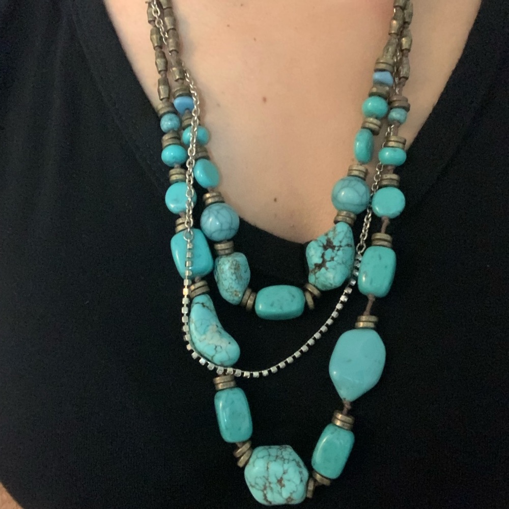 Teal stone necklace